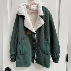 Carhartt Forest Green Jacket with Cream Lining